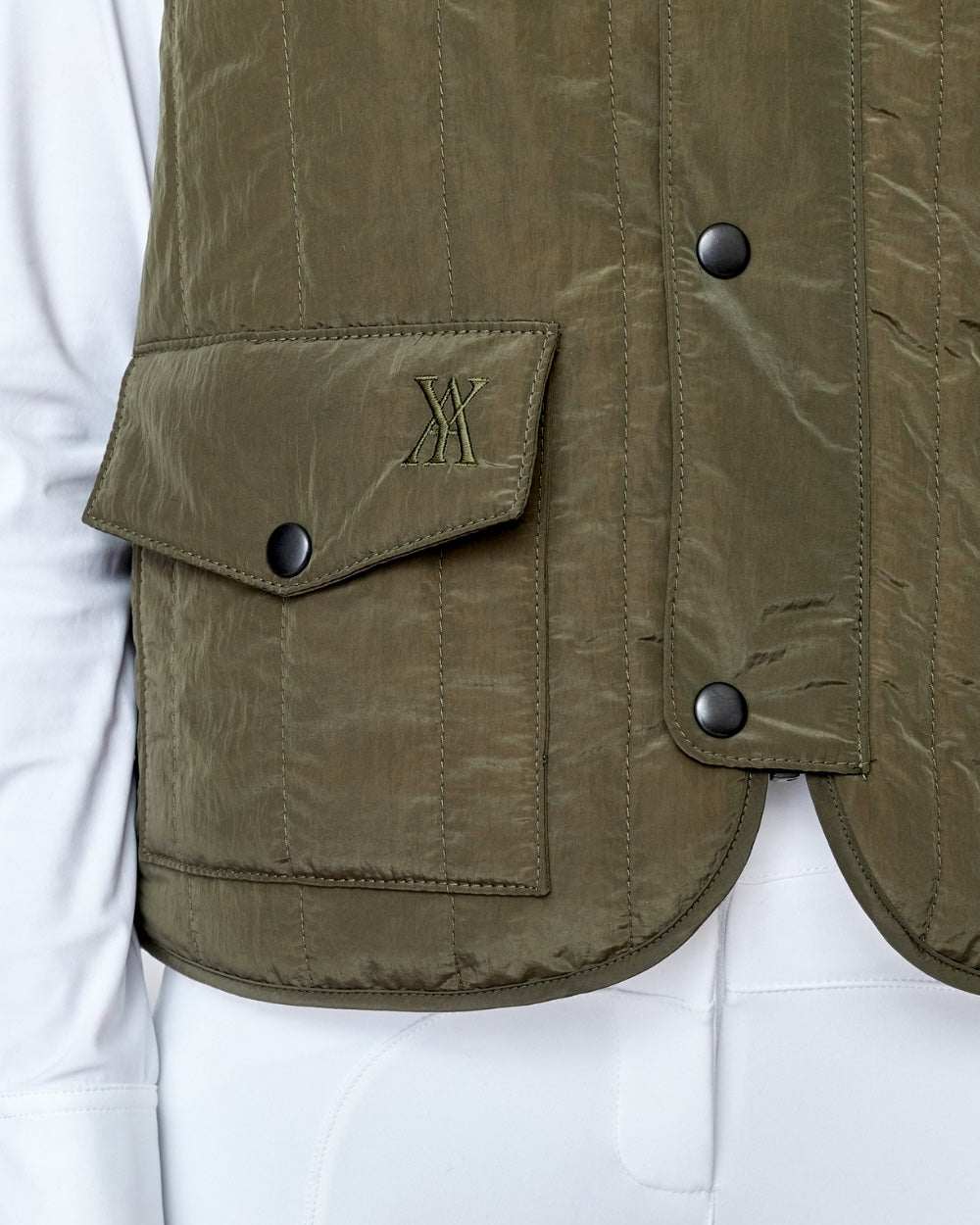 Quilted Riding Vest in Green