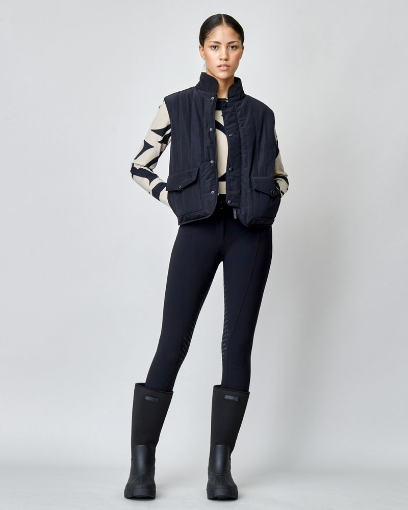 Quilted Riding Vest in Black