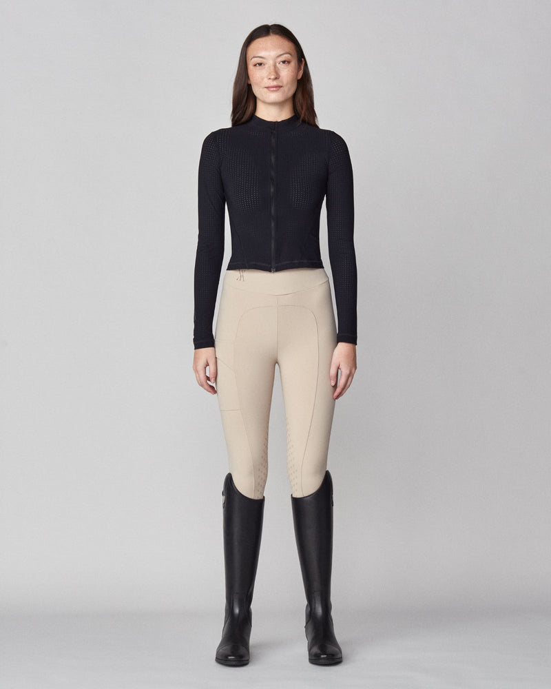 AirTech Full Zip Long Sleeve Top in Black