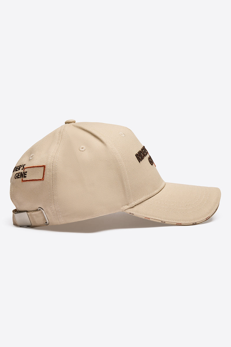 Embroidered Cap in Beige