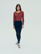 Betty Long Sleeve Technical Top in Burnt Red
