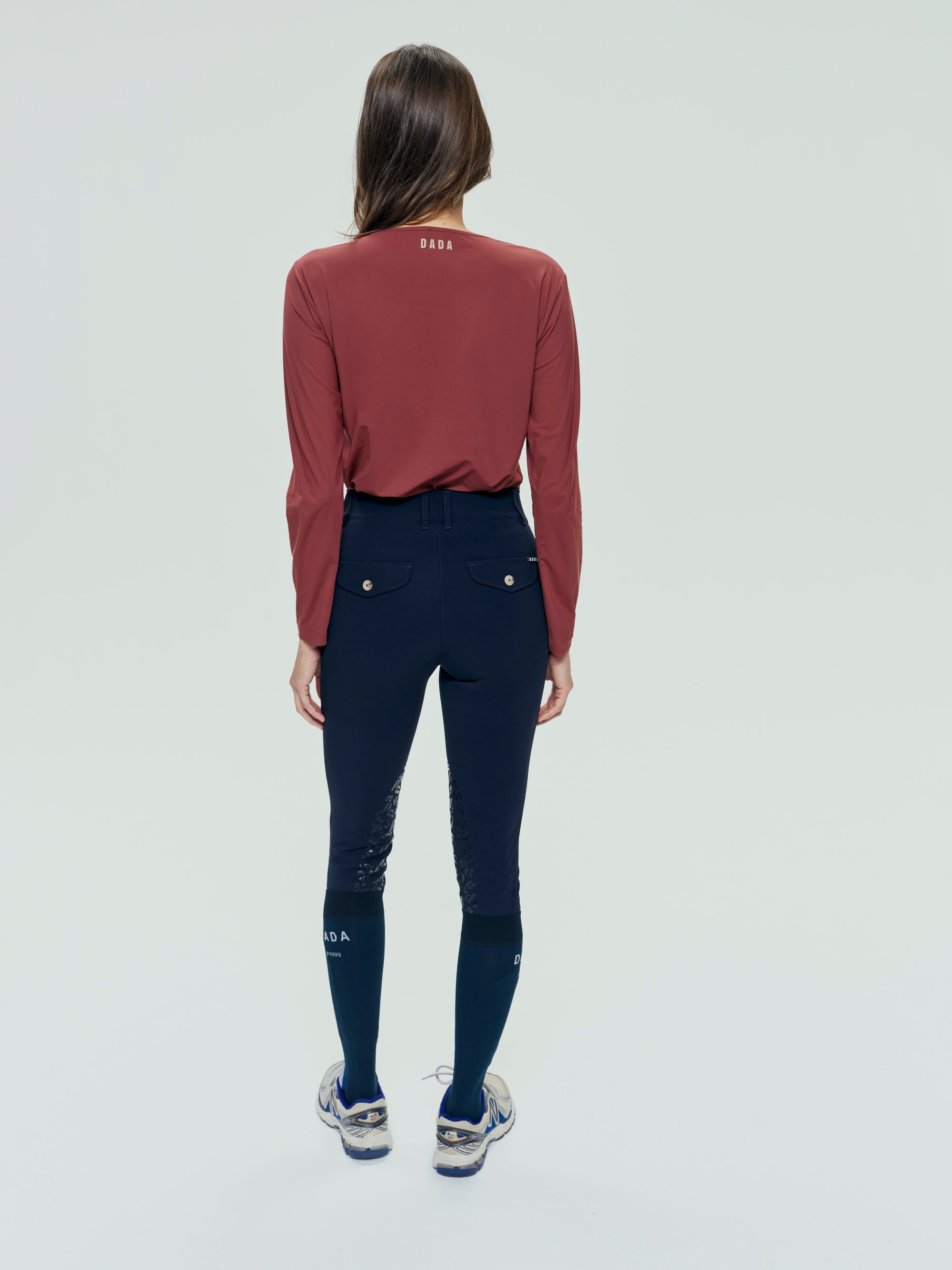 Betty Long Sleeve Technical Top in Burnt Red