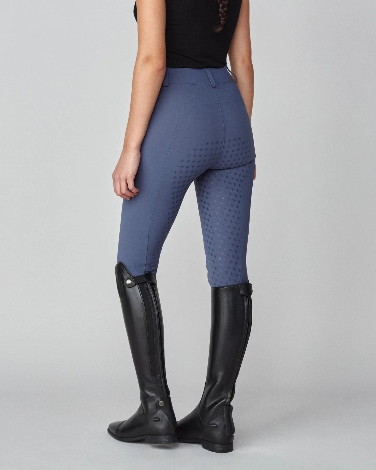 High-Rise Compression Breeches in Slate Blue