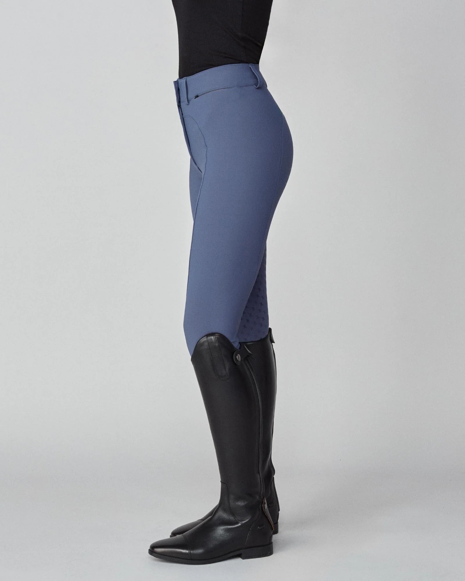 High-Rise Compression Breeches in Slate Blue