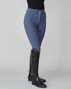 High-Rise Compression Breeches in Slate Blue