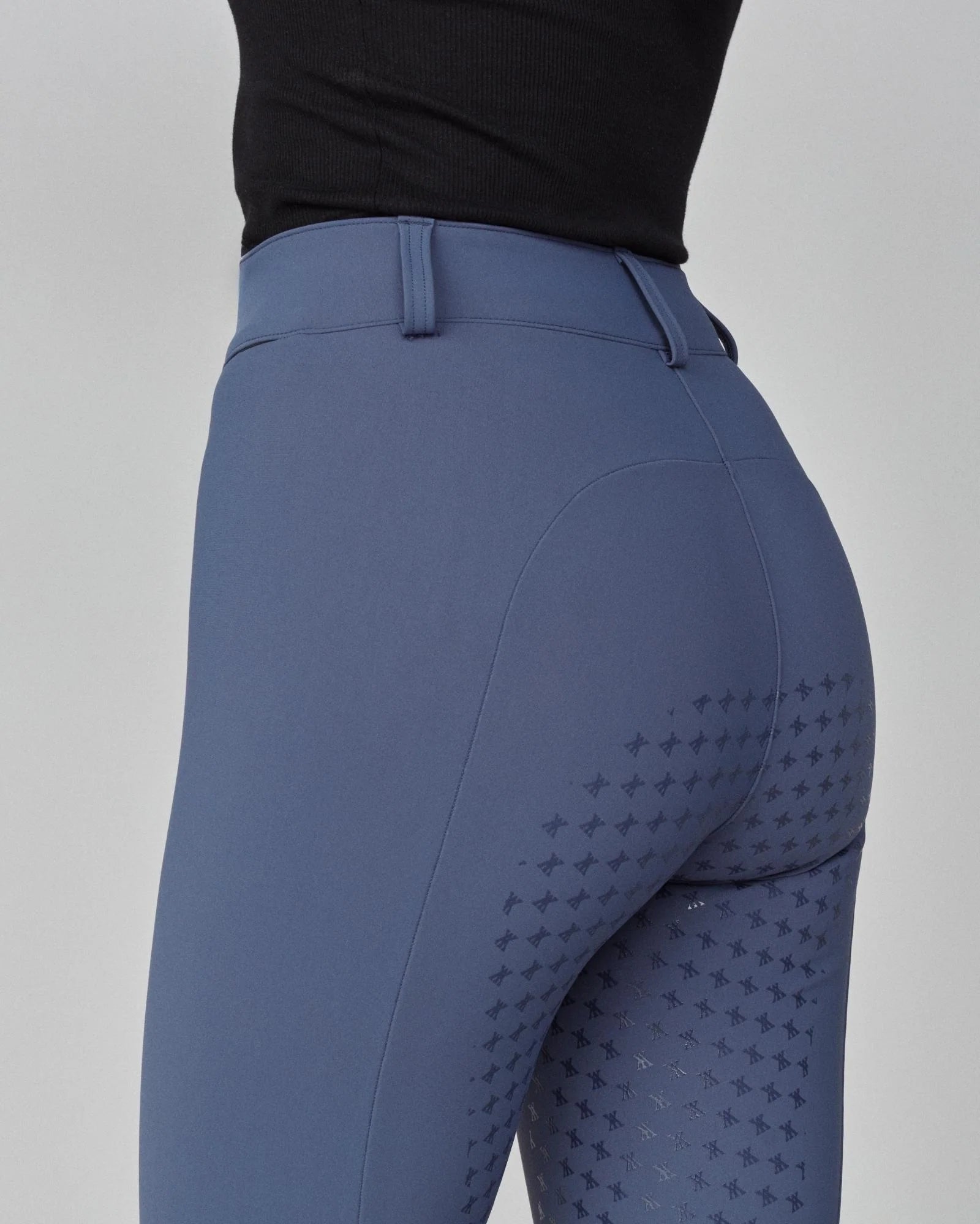 High-Rise Compression Breeches in Slate Blue