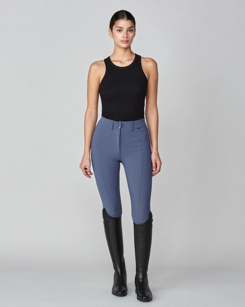 High-Rise Compression Breeches in Slate Blue