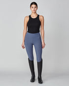 Compression Pull-On Riding Breeches in Slate Blue