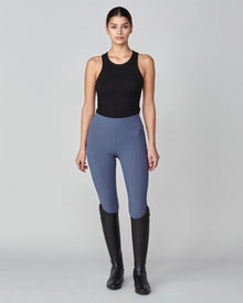 Compression Pull-On Riding Breeches in Slate Blue