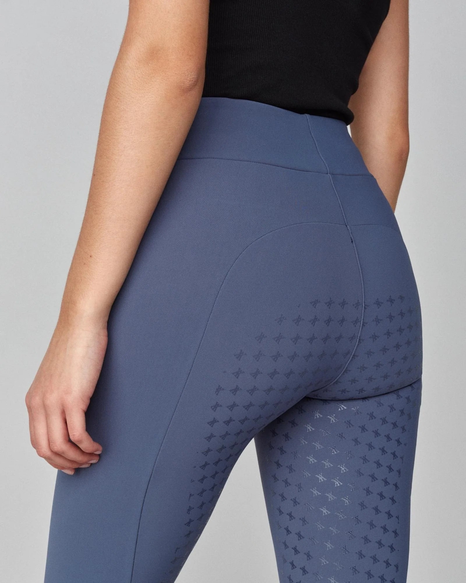 Compression Pull-On Riding Breeches in Slate Blue