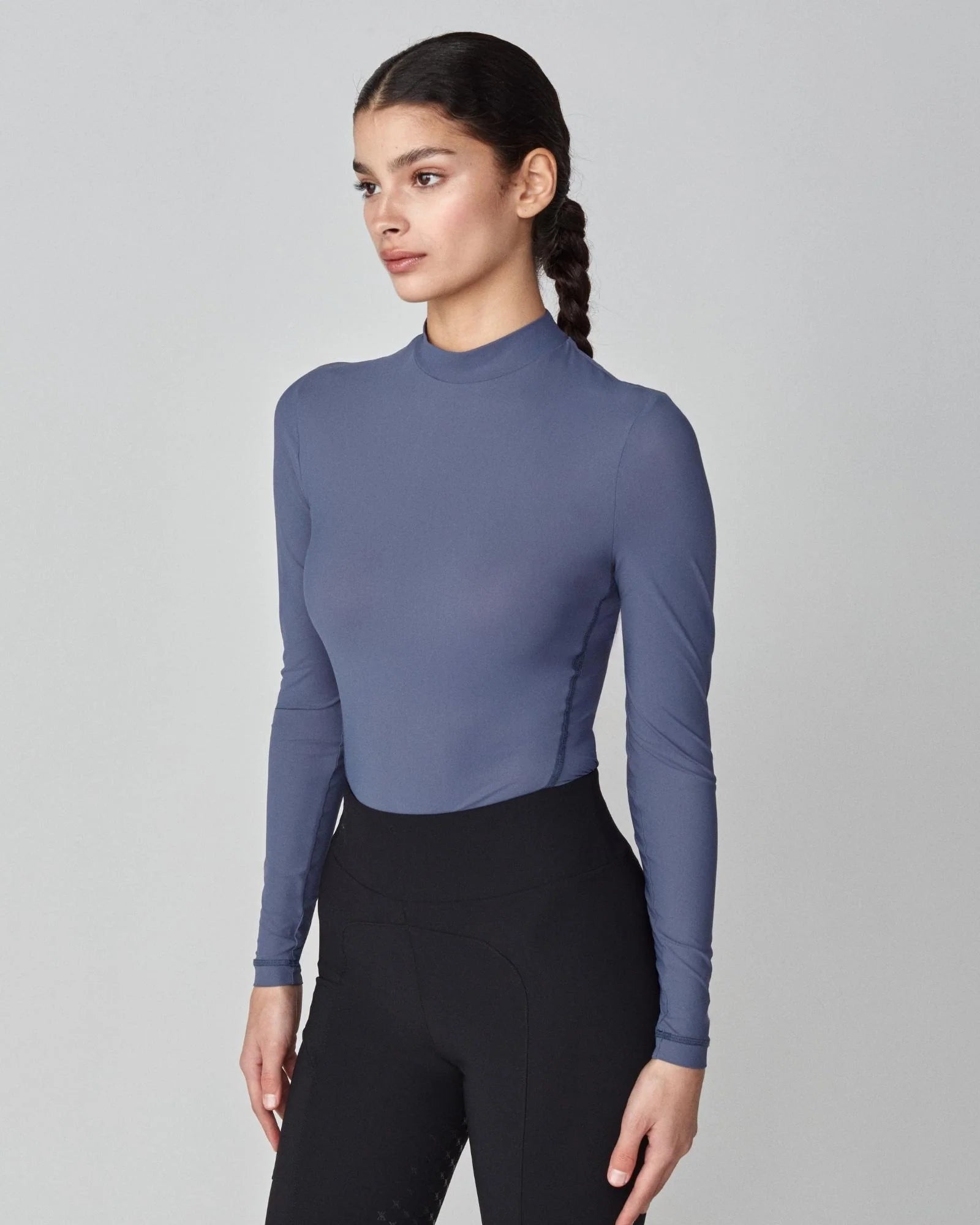Lightweight Long Sleeve Top in Slate Blue