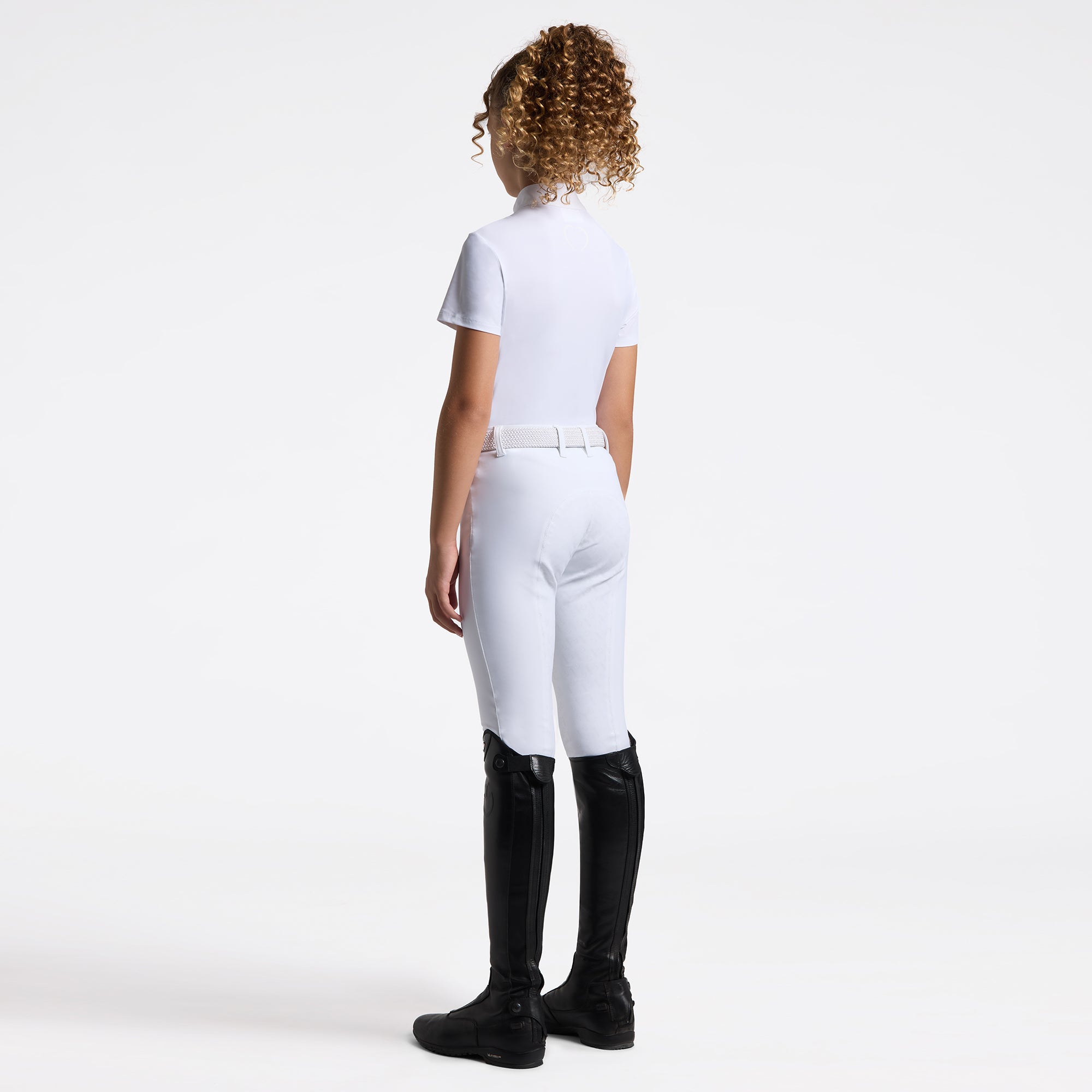 Girl's Jersey Short Sleeve Show Shirt in White