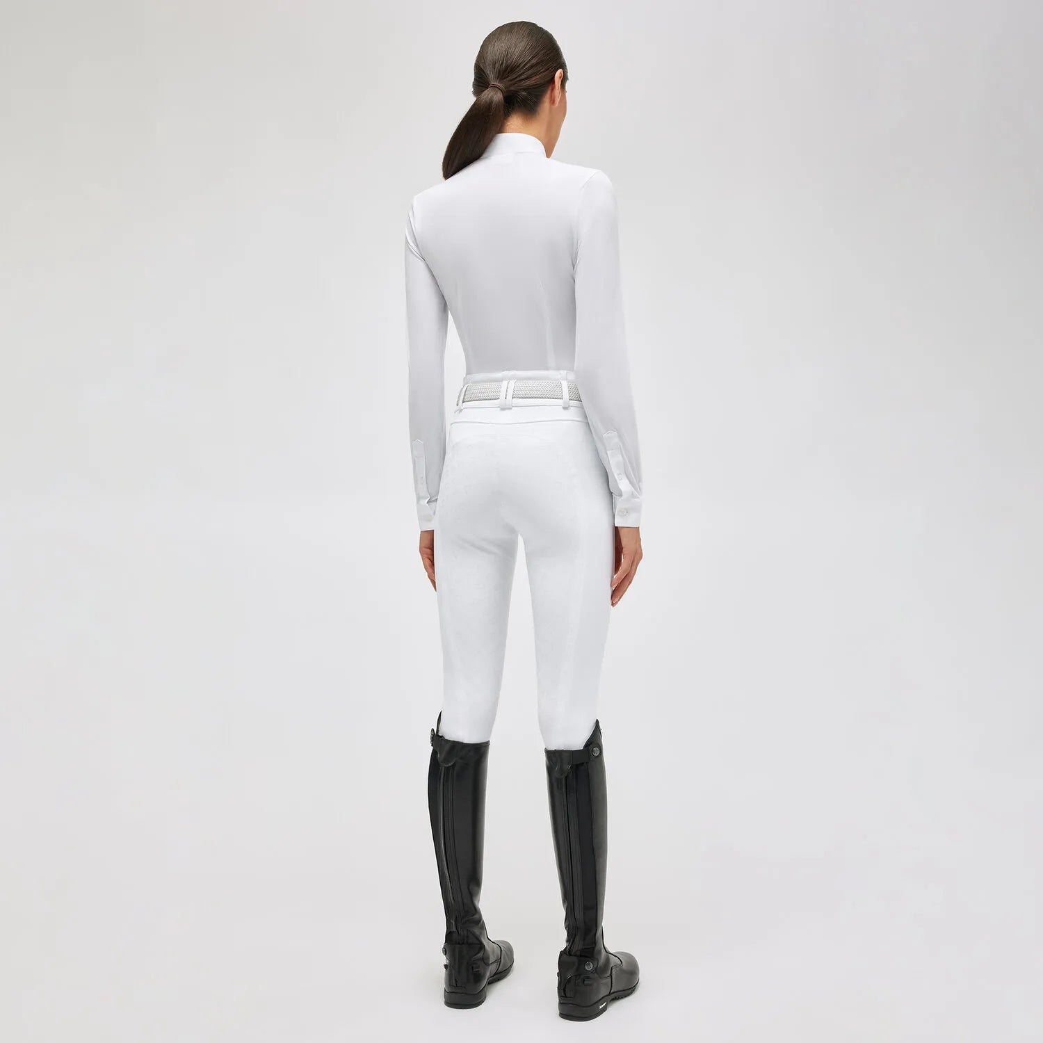 Tech Piquet Long Sleeve Show Shirt in White