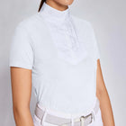 Perforated Short Sleeve Show Shirt in White