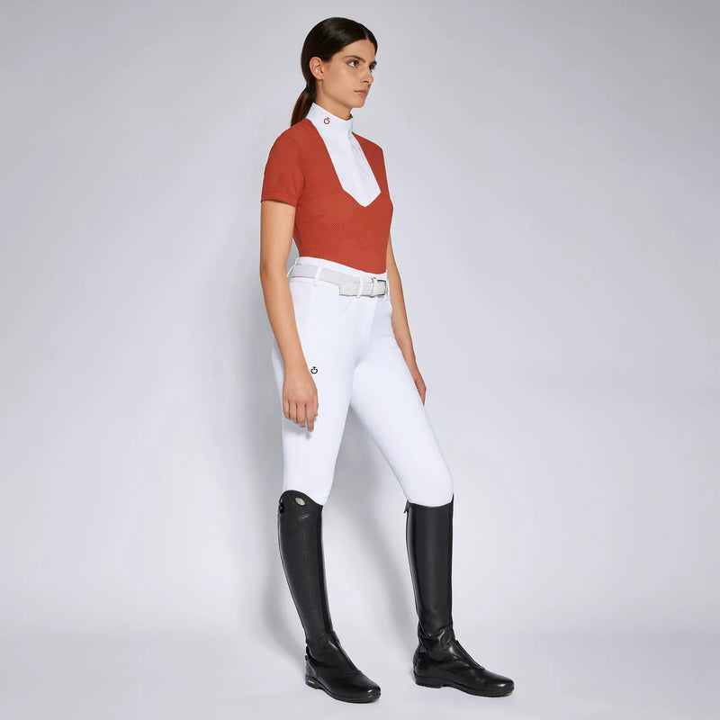 Perforated Short Sleeve Show Shirt in Sienna