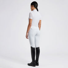 Perforated Jacquard Zip Short Sleeve Show Shirt in White