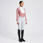 Pleated Bib Long Sleeve Show Shirt in Dusty Rose