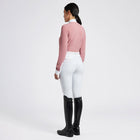 Pleated Bib Long Sleeve Show Shirt in Dusty Rose