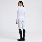 Heat-Sealed Perforated Bib Long Sleeve Show Shirt in White