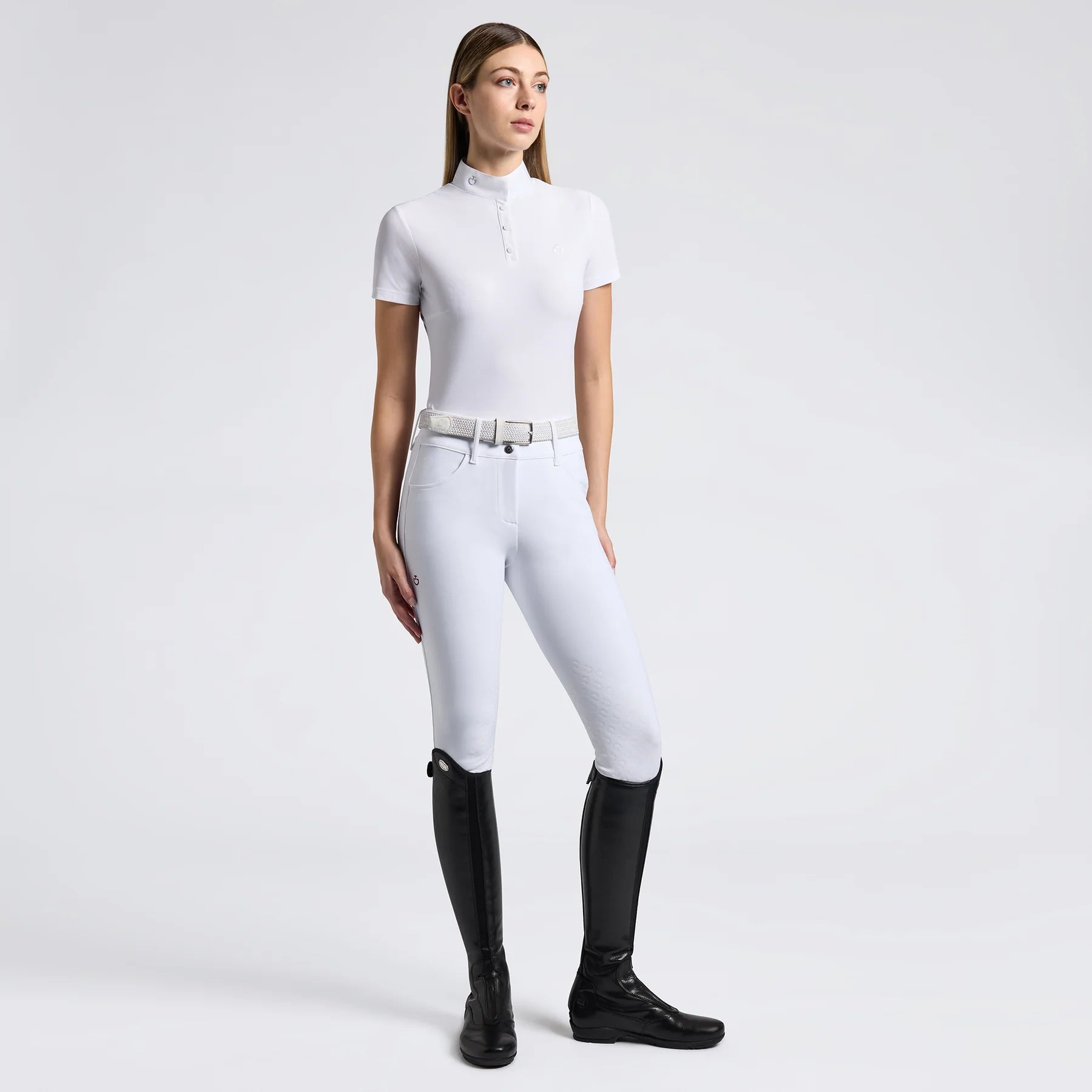 Jersey Short Sleeve Show Shirt in White