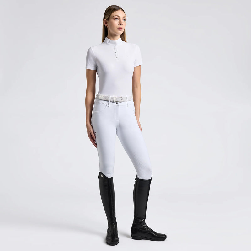 Jersey Short Sleeve Show Shirt in White