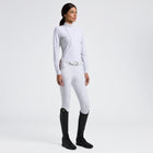 Heat-Sealed Bib Long Sleeve Show Shirt in White