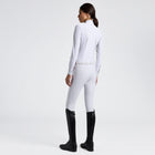 Heat-Sealed Bib Long Sleeve Show Shirt in White