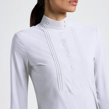 Heat-Sealed Bib Long Sleeve Show Shirt in White