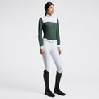 Pleated Long Sleeve Show Shirt in Dark Green