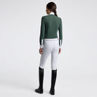 Pleated Long Sleeve Show Shirt in Dark Green