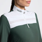 Pleated Long Sleeve Show Shirt in Dark Green