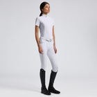 Jersey Mesh Inserts Short Sleeve Show Shirt in White