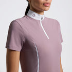 Jersey Mesh Inserts Short Sleeve Show Shirt in Grape Shake