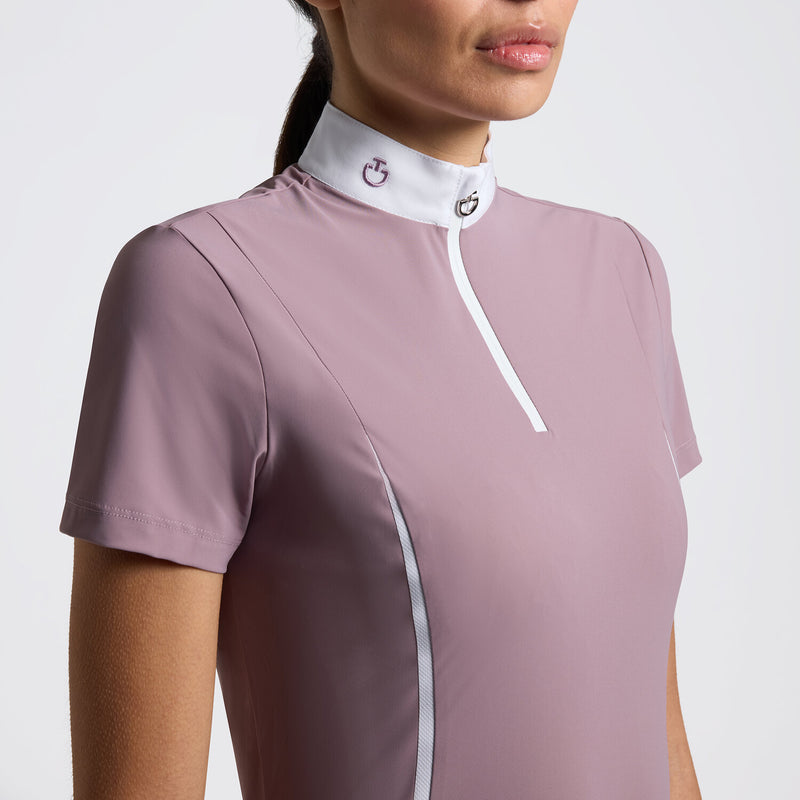 Jersey Mesh Inserts Short Sleeve Show Shirt in Grape Shake