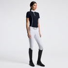 Jersey Mesh Inserts Short Sleeve Show Shirt in Navy