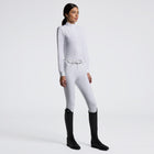Laser-Cut Technical Knit Long Sleeve Show Shirt in White