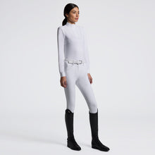 Laser-Cut Technical Knit Long Sleeve Show Shirt in White