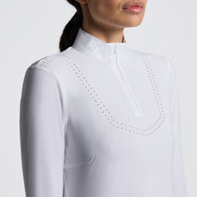 Laser-Cut Technical Knit Long Sleeve Show Shirt in White