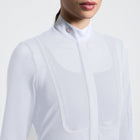 Perforated Long Sleeve Show Shirt in White