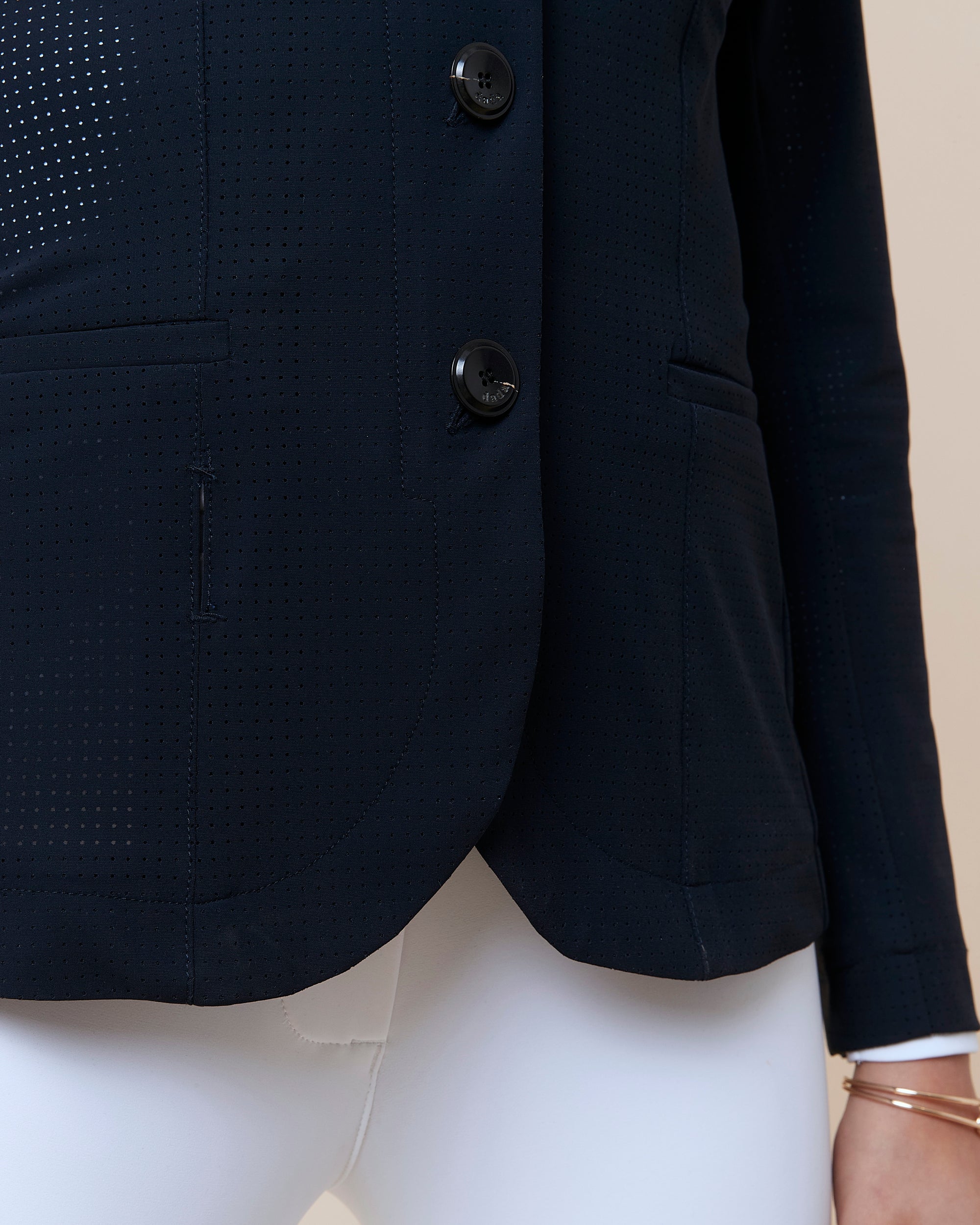 Cadence Perforated Show Jacket in Navy
