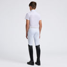 Boy's Perforated Short Sleeve Show Shirt in White