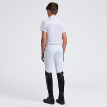 Boy's Perforated Short Sleeve Show Shirt in White