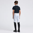 Boy's Perforated Competition Short Sleeve Shirt in Navy