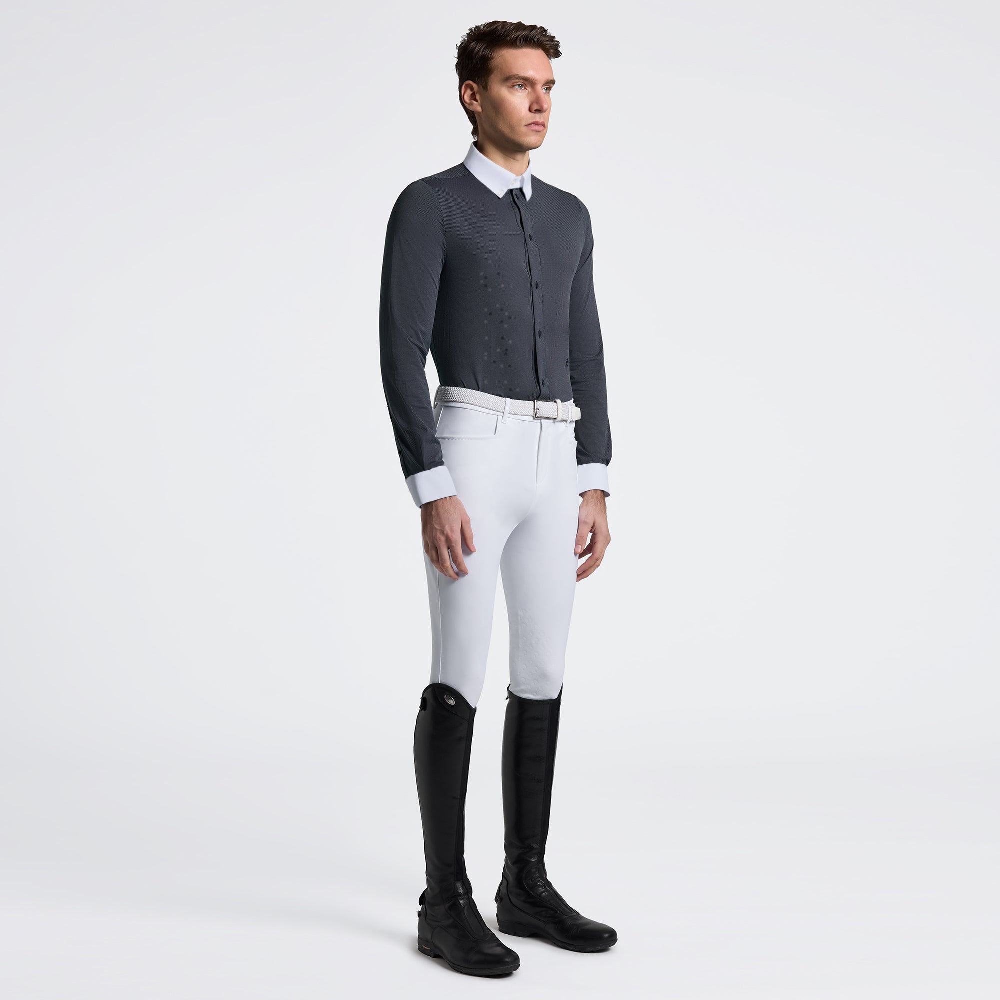 Guibert Oxford Long Sleeve Show Shirt in Slate Blue