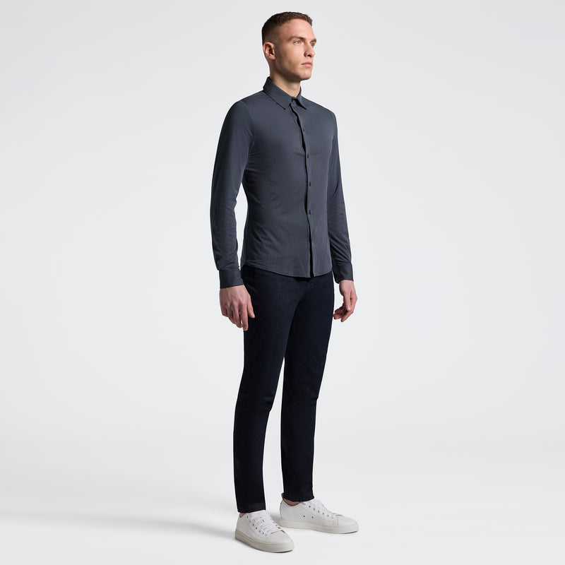 Guibert Oxford Long Sleeve Show Shirt in Slate Blue
