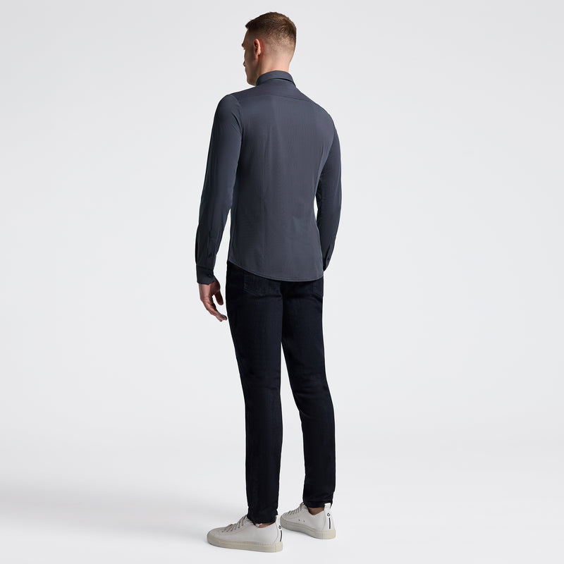 Guibert Oxford Long Sleeve Show Shirt in Slate Blue