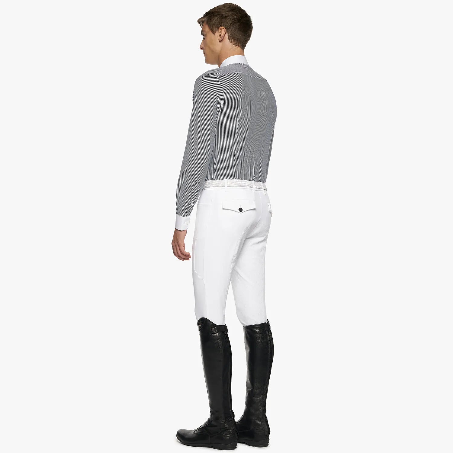 Guibert Oxford Long Sleeve Show Shirt in Black/White