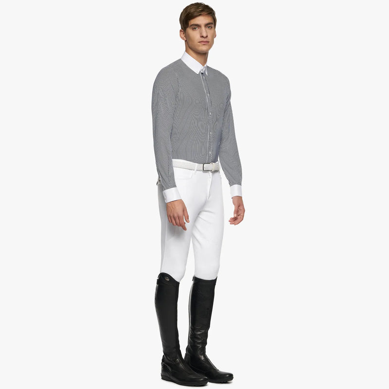 Guibert Oxford Long Sleeve Show Shirt in Black/White