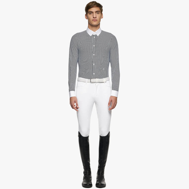 Guibert Oxford Long Sleeve Show Shirt in Black/White