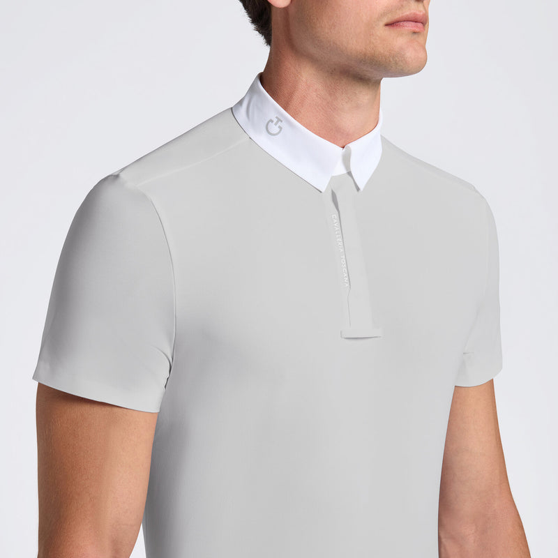 Heat Sealed Short Sleeve Show Shirt in Light Grey